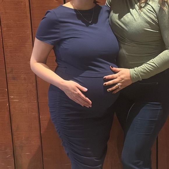 NWT Isabel navy blue maternity dress 2 piece - Picture 1 of 4